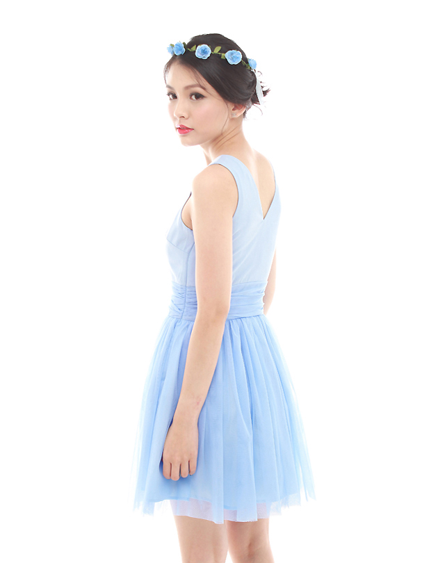 Vera Tulle Dress in Powder Blue